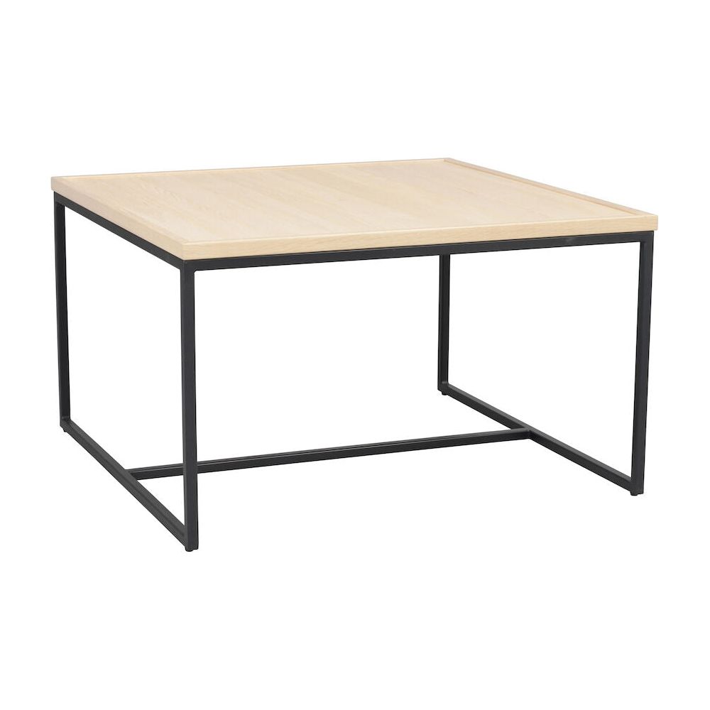 DEERFIELD Couchtisch Weiß pigmentiert/Schwarz 80x80x47cm - ZEN ZONE