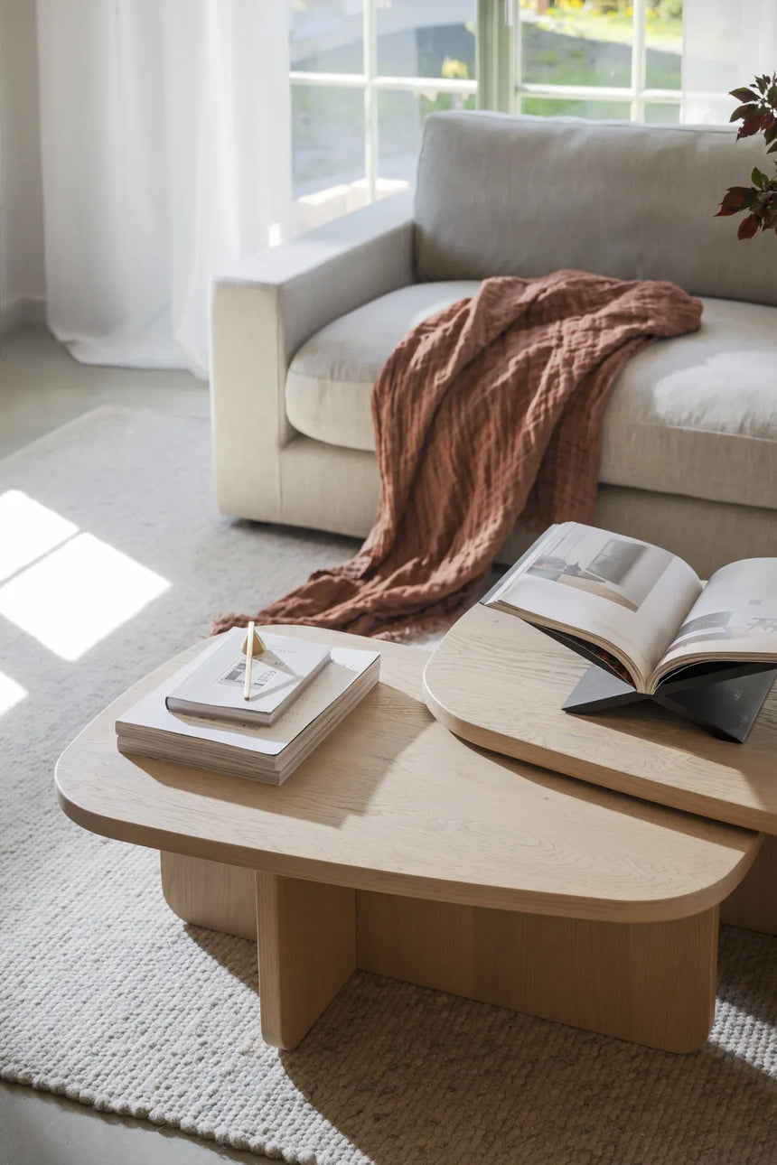 BILLINGS Couchtisch aus Eiche Weiß pigmentiert 89x59x34cm - ZEN ZONE Furniture
