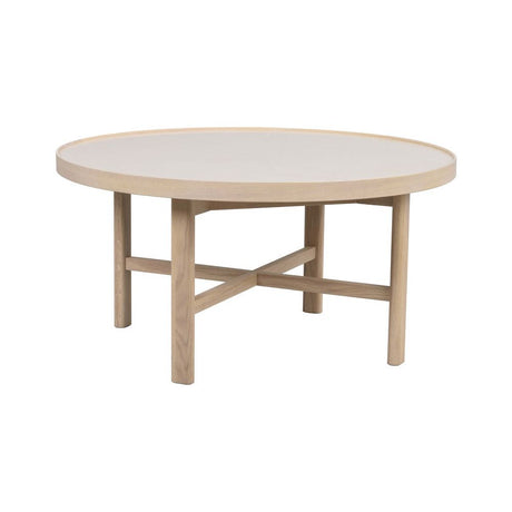 MARSDEN Couchtisch Rund Beige/Weiß pigmentiert 90x90x45cm - ZEN ZONE Furniture