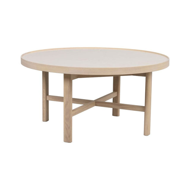 MARSDEN Couchtisch Rund Beige/Weiß pigmentiert 90x90x45cm - ZEN ZONE Furniture
