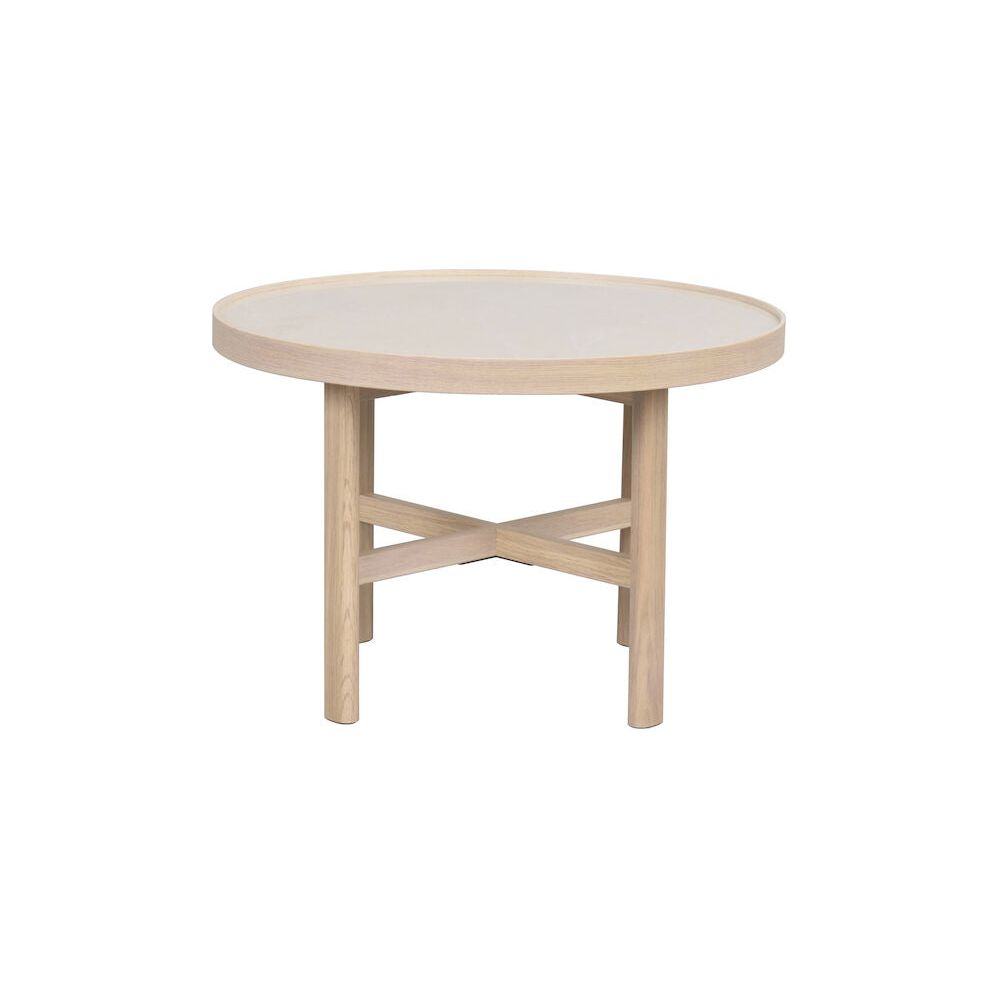 MARSDEN Couchtisch Rund Beige/Weiß pigmentiert 60x60x40cm - ZEN ZONE Furniture