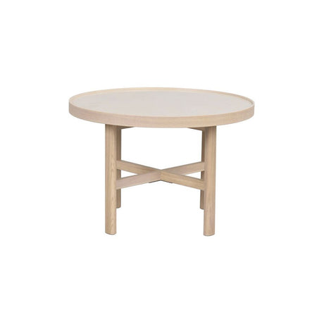 MARSDEN Couchtisch Rund Beige/Weiß pigmentiert 60x60x40cm - ZEN ZONE Furniture