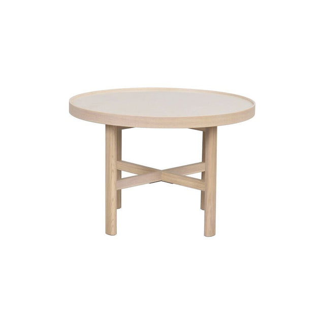 MARSDEN Couchtisch Rund Beige/Weiß pigmentiert 60x60x40cm - ZEN ZONE Furniture