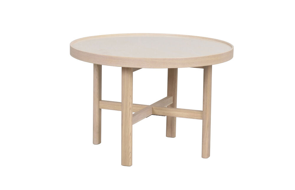 MARSDEN Couchtisch Rund Beige/Weiß pigmentiert 60x60x40cm - ZEN ZONE Furniture