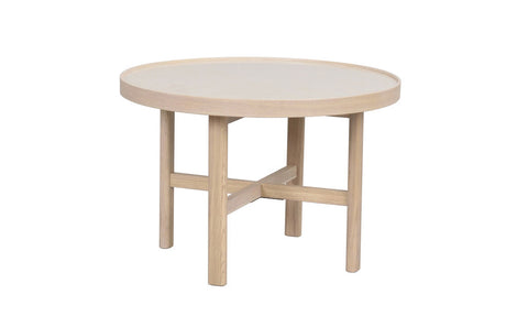 MARSDEN Couchtisch Rund Beige/Weiß pigmentiert 60x60x40cm - ZEN ZONE Furniture