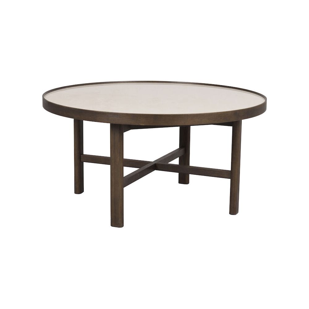 MARSDEN Couchtisch Rund Beige/braun 90x90x45cm - ZEN ZONE Furniture