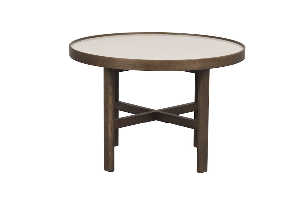 MARSDEN Couchtisch Rund Beige/braun 60x60x40cm - ZEN ZONE Furniture