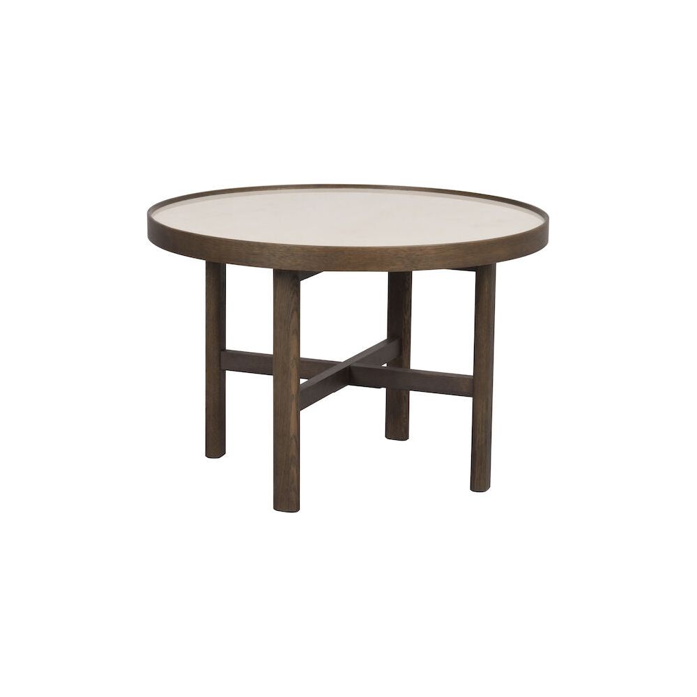 MARSDEN Couchtisch Rund Beige/braun 60x60x40cm - ZEN ZONE Furniture