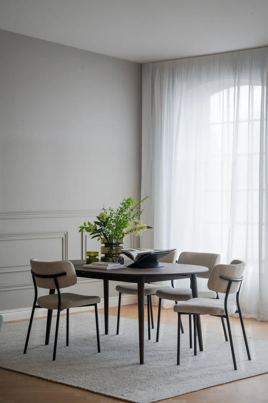 HERBSTER Essstuhl Beige/schwarz 56x50x82cm - ZEN ZONE Furniture