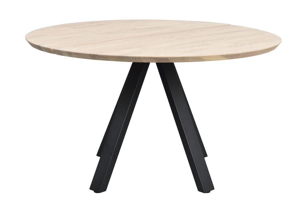CARRADALE Esstisch Weiß pigmentiert/Schwarz 130x130x75cm - ZEN ZONE