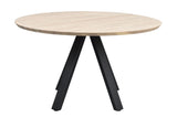 CARRADALE Esstisch Weiß pigmentiert/Schwarz 130x130x75cm - ZEN ZONE