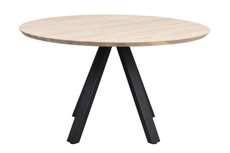 CARRADALE Esstisch Weiß pigmentiert/Schwarz 130x130x75cm - ZEN ZONE