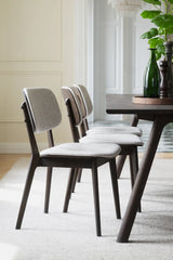 BARRETT Essstuhl massive Eiche Braun/hellbeige 58x47x83cm