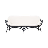 Moana 2-Sitzer Sofa - Schwarzes Rattan / Weißes Spunpolyster - ZEN ZONE Furniture