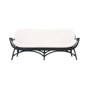 Moana 2-Sitzer Sofa - Schwarzes Rattan / Weißes Spunpolyster - ZEN ZONE Furniture