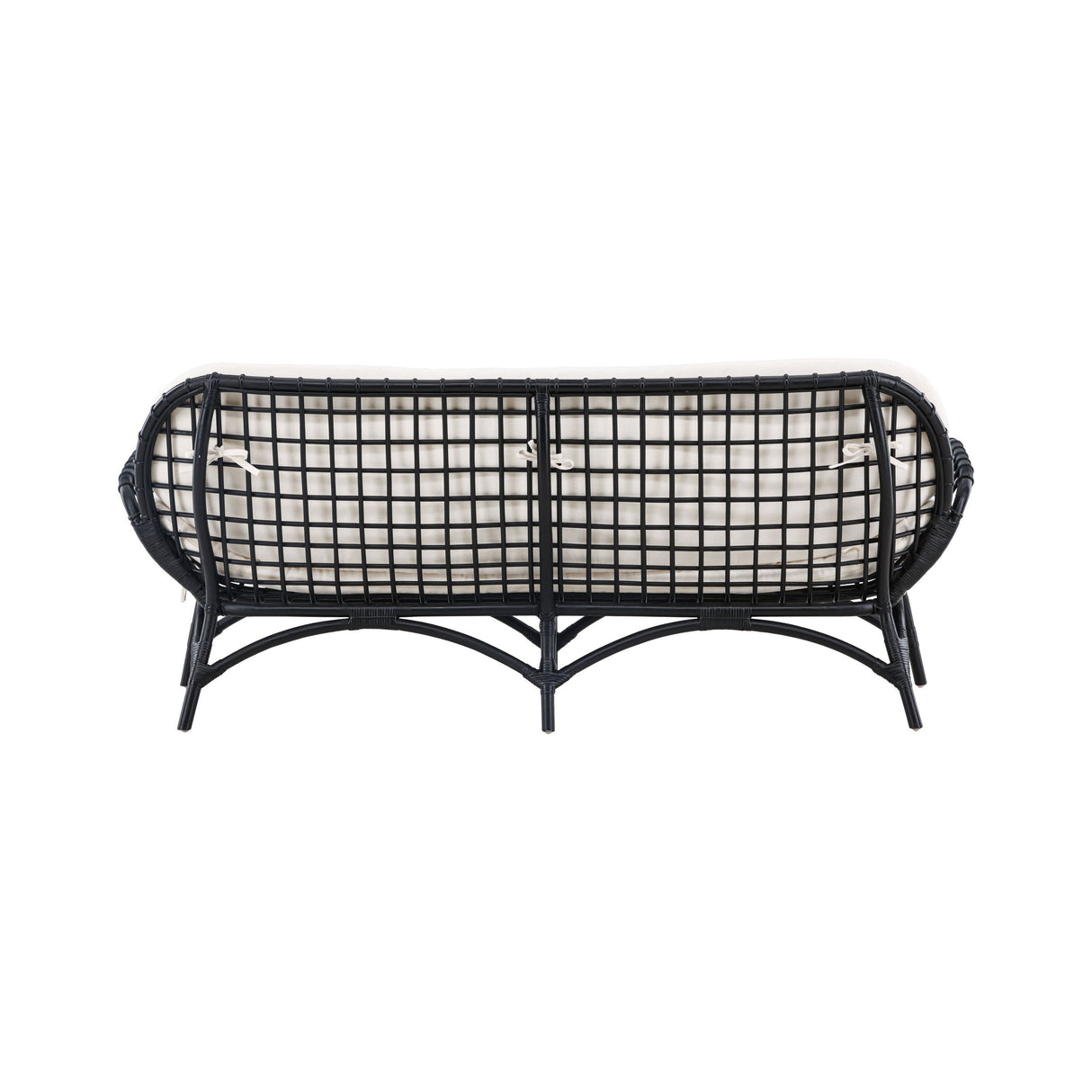 Moana 2-Sitzer Sofa - Schwarzes Rattan / Weißes Spunpolyster - ZEN ZONE Furniture