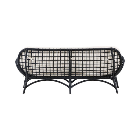 Moana 2-Sitzer Sofa - Schwarzes Rattan / Weißes Spunpolyster - ZEN ZONE Furniture