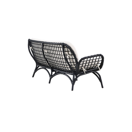 Moana 2-Sitzer Sofa - Schwarzes Rattan / Weißes Spunpolyster - ZEN ZONE Furniture