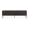 Tabwa TV-Schrank - lackiertes Teak - off black - 1 Klapptür - 1 Schublade - 160 x 45 x 51 cm - ZEN ZONE Furniture