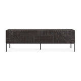 Tabwa TV-Schrank - lackiertes Teak - off black - 1 Klapptür - 1 Schublade - 160 x 45 x 51 cm - ZEN ZONE Furniture