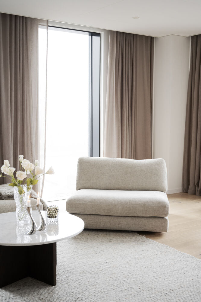BROOKSVILLE Couchtisch Rund Marmor Weiß/Braun 90x90x42cm - ZEN ZONE Furniture