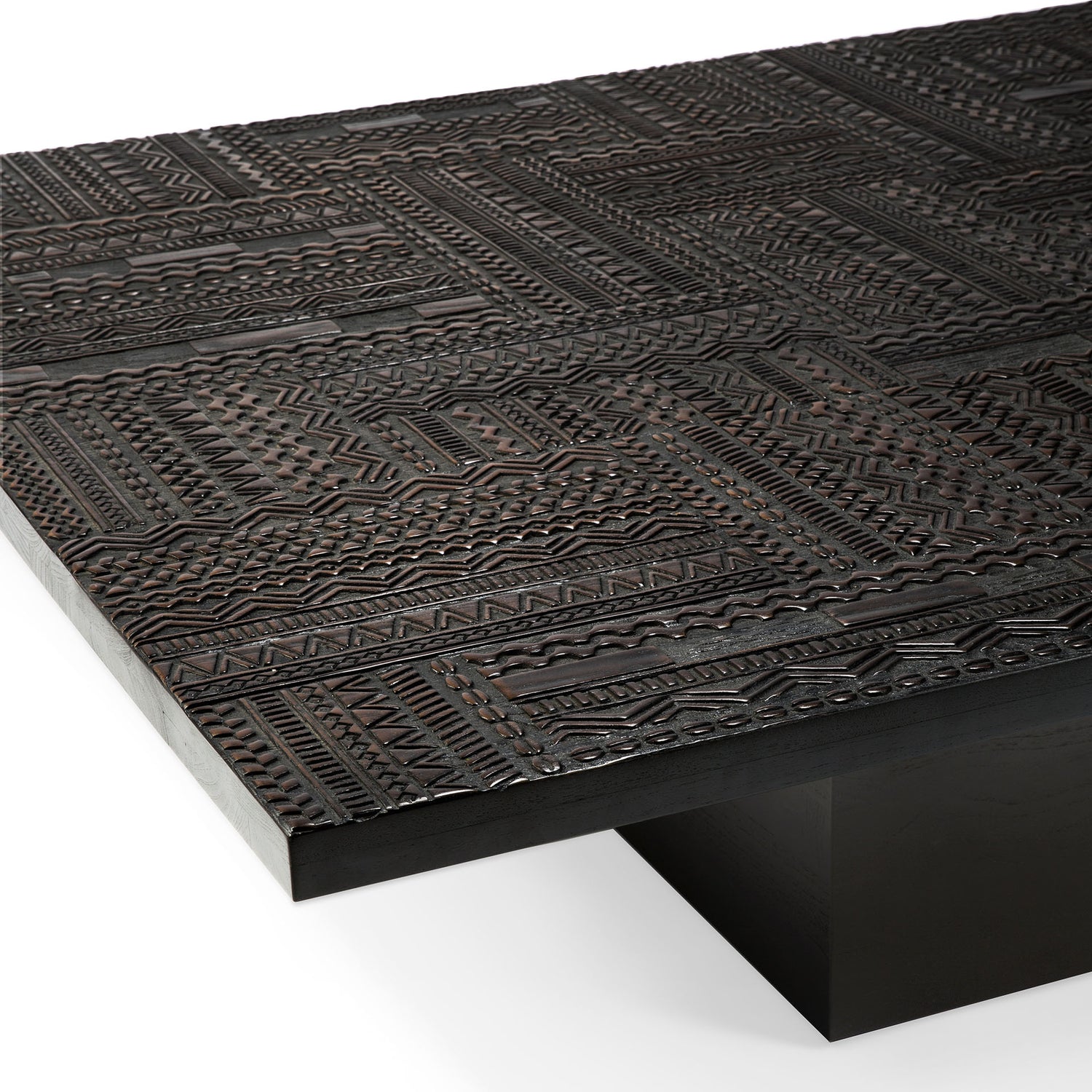 Tabwa Couchtisch - lackiertes Teakholz - schwarz - rechteckig - ZEN ZONE