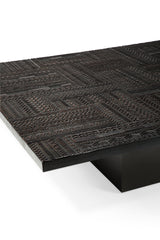 Tabwa Couchtisch - lackiertes Teakholz - schwarz - rechteckig - ZEN ZONE