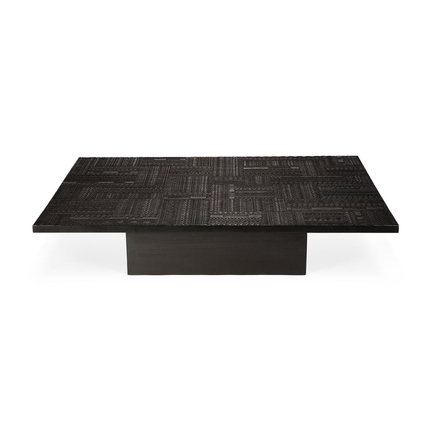 Tabwa Couchtisch - lackiertes Teakholz - schwarz - rechteckig - ZEN ZONE