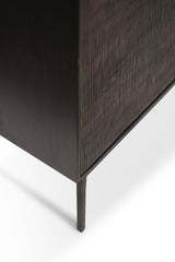 Grooves Sideboard - lackiertes Teak - off black - 3 Türen - 152 x 45 x 87 cm - ZEN ZONE Furniture