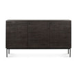Grooves Sideboard - lackiertes Teak - off black - 3 Türen - 152 x 45 x 87 cm - ZEN ZONE Furniture