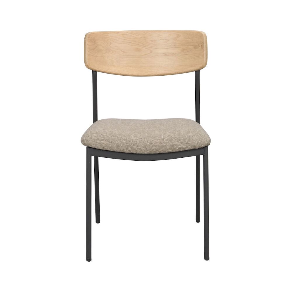 MAYMONT Esszimmerstuhl Eiche/dunkelbeige/schwarz 50x53x83cm - ZEN ZONE