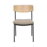 MAYMONT Esszimmerstuhl Eiche/dunkelbeige/schwarz 50x53x83cm - ZEN ZONE