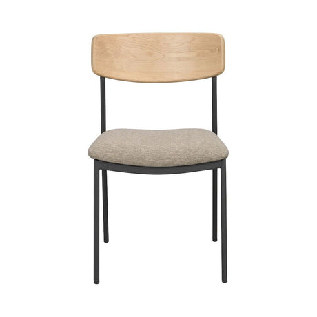 MAYMONT Esszimmerstuhl Eiche/dunkelbeige/schwarz 50x53x83cm - ZEN ZONE
