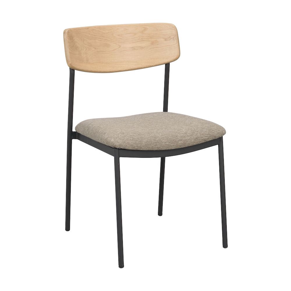 MAYMONT Esszimmerstuhl Eiche/dunkelbeige/schwarz 50x53x83cm - ZEN ZONE