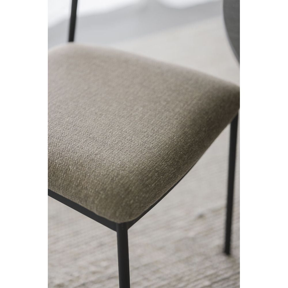 MAYMONT Esszimmerstuhl Eiche/dunkelbeige/schwarz 50x53x83cm - ZEN ZONE