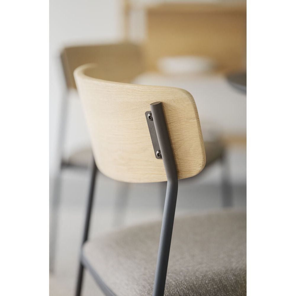MAYMONT Esszimmerstuhl Eiche/dunkelbeige/schwarz 50x53x83cm - ZEN ZONE