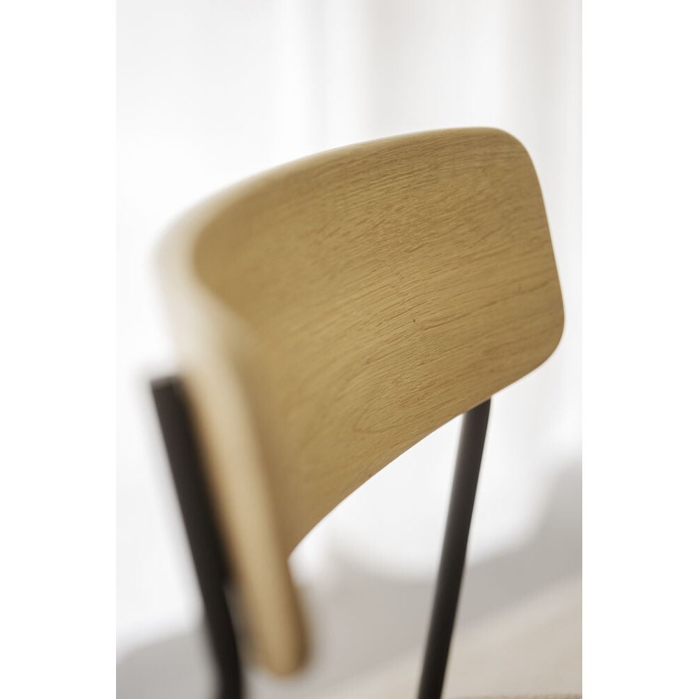 MAYMONT Esszimmerstuhl Eiche/dunkelbeige/schwarz 50x53x83cm - ZEN ZONE