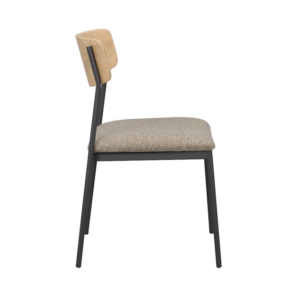 MAYMONT Esszimmerstuhl Eiche/dunkelbeige/schwarz 50x53x83cm - ZEN ZONE