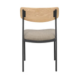 MAYMONT Esszimmerstuhl Eiche/dunkelbeige/schwarz 50x53x83cm - ZEN ZONE