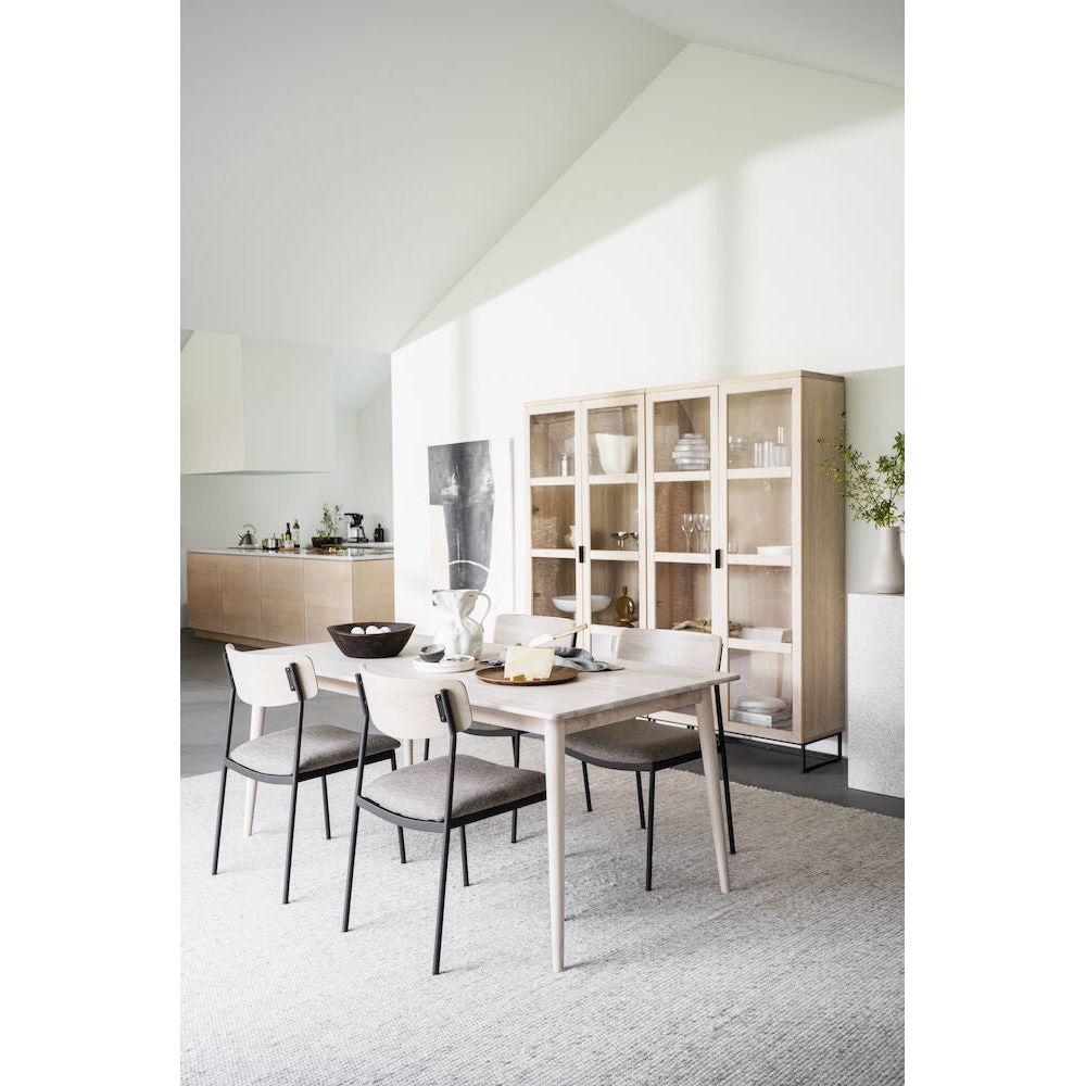 MAYMONT Esszimmerstuhl Weiß pigmentiert/dunkelbeige/schwarz 50x53x83cm - ZEN ZONE
