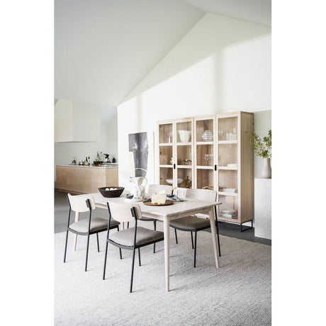 MAYMONT Esszimmerstuhl Weiß pigmentiert/dunkelbeige/schwarz 50x53x83cm - ZEN ZONE