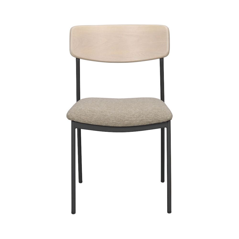 MAYMONT Esszimmerstuhl Weiß pigmentiert/dunkelbeige/schwarz 50x53x83cm - ZEN ZONE