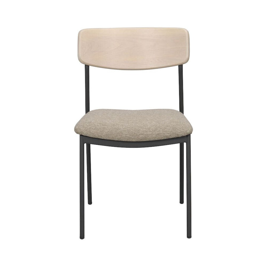 MAYMONT Esszimmerstuhl Weiß pigmentiert/dunkelbeige/schwarz 50x53x83cm - ZEN ZONE