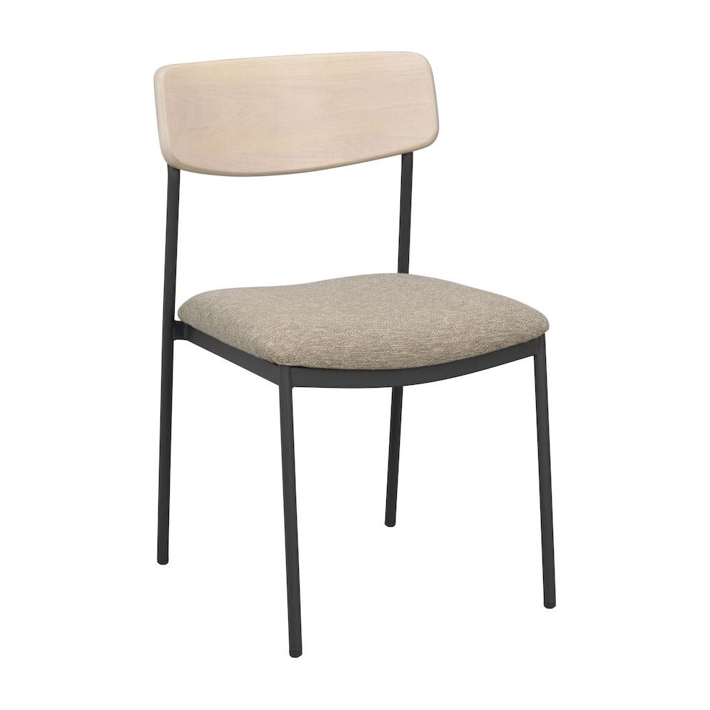 MAYMONT Esszimmerstuhl Weiß pigmentiert/dunkelbeige/schwarz 50x53x83cm - ZEN ZONE