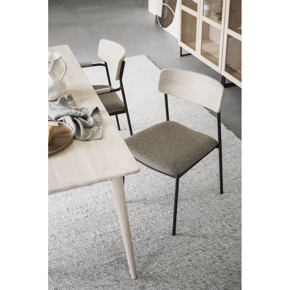 MAYMONT Esszimmerstuhl Weiß pigmentiert/dunkelbeige/schwarz 50x53x83cm - ZEN ZONE