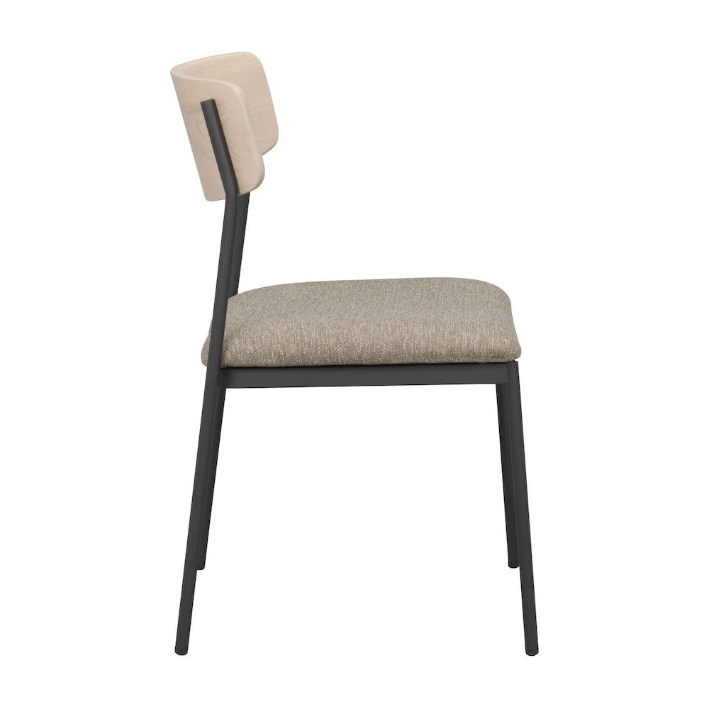 MAYMONT Esszimmerstuhl Weiß pigmentiert/dunkelbeige/schwarz 50x53x83cm - ZEN ZONE