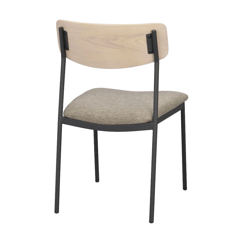 MAYMONT Esszimmerstuhl Weiß pigmentiert/dunkelbeige/schwarz 50x53x83cm - ZEN ZONE