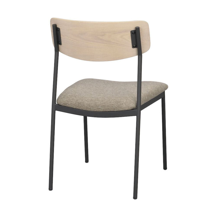 MAYMONT Esszimmerstuhl Weiß pigmentiert/dunkelbeige/schwarz 50x53x83cm - ZEN ZONE