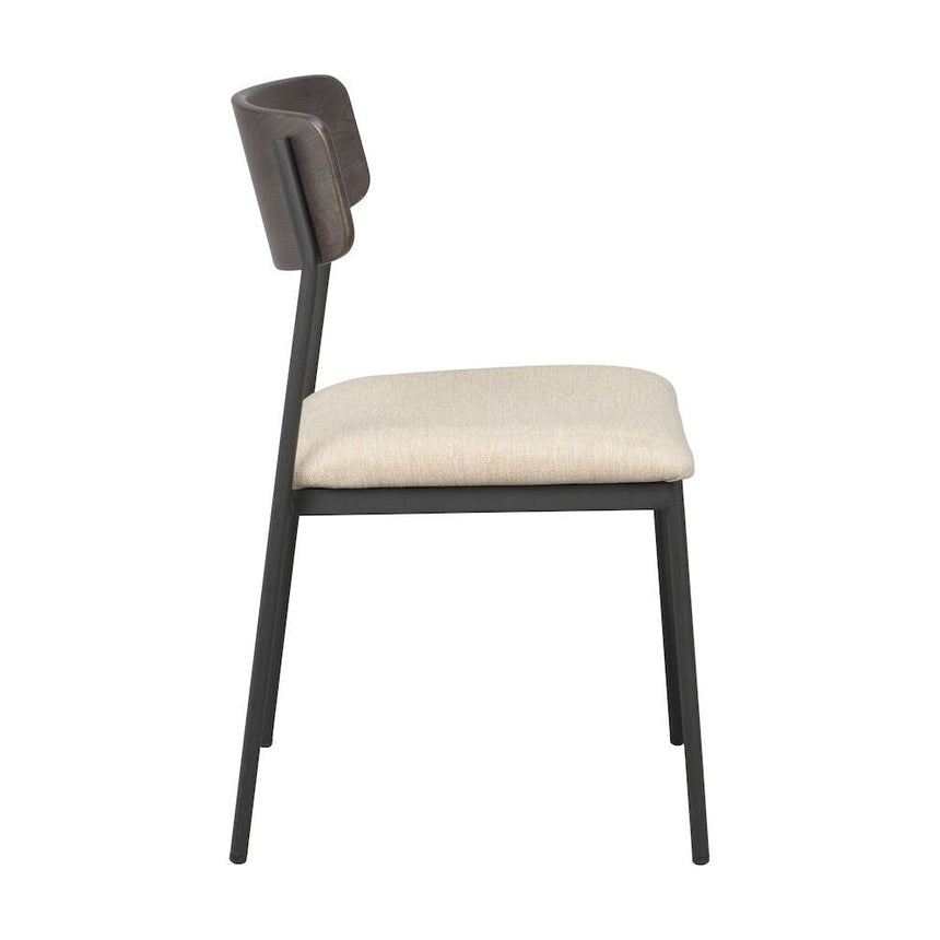 MAYMONT Esszimmerstuhl Braun/hellbeige/schwarz 50x53x83cm - ZEN ZONE