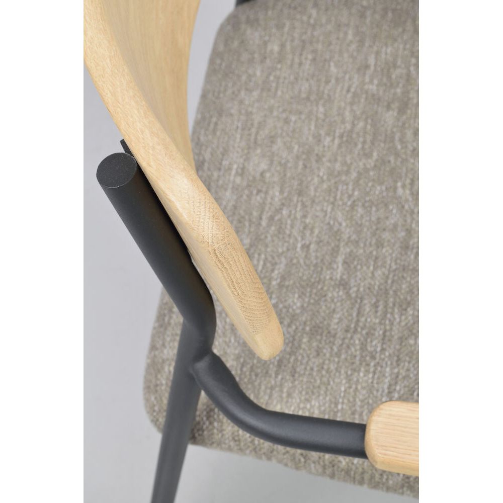 MAYMONT Esszimmerstuhl Eiche/dunkelbeige/schwarz 59x53x83cm - ZEN ZONE